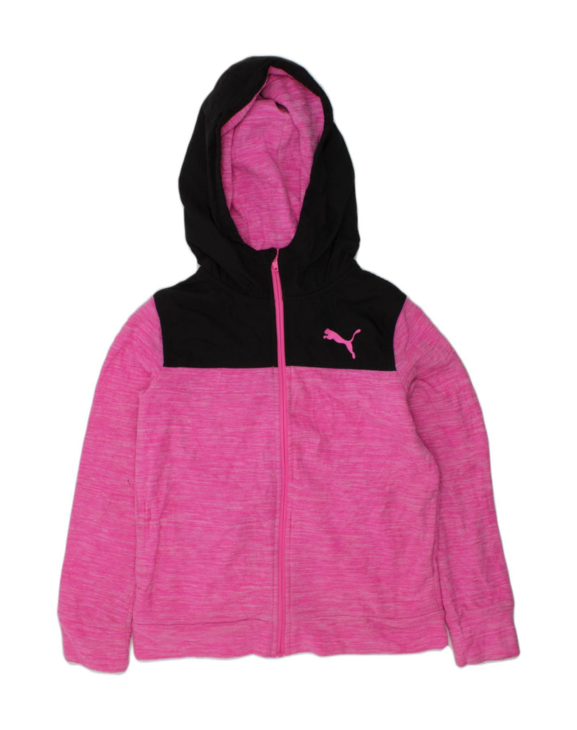 PUMA Girls Zip Hoodie Sweater 11-12 Years Medium Pink Polyester | Vintage Puma | Thrift | Second-Hand Puma | Used Clothing | Messina Hembry 