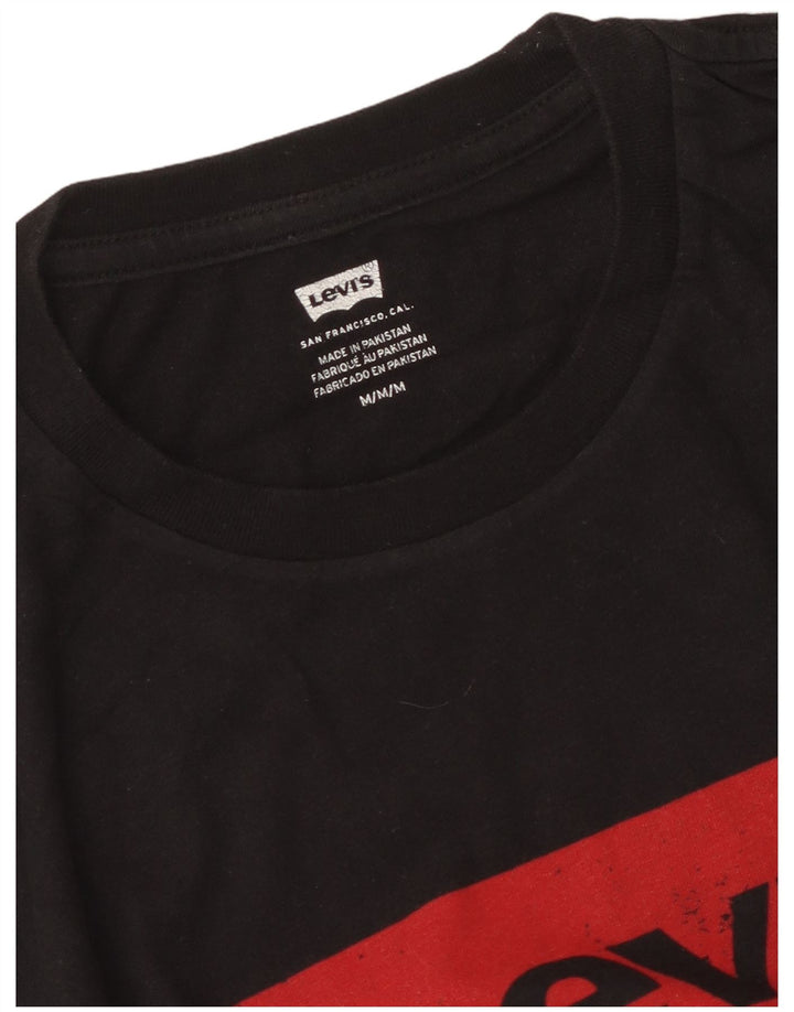 Levi's Mens Graphic T-Shirt Top Medium Black