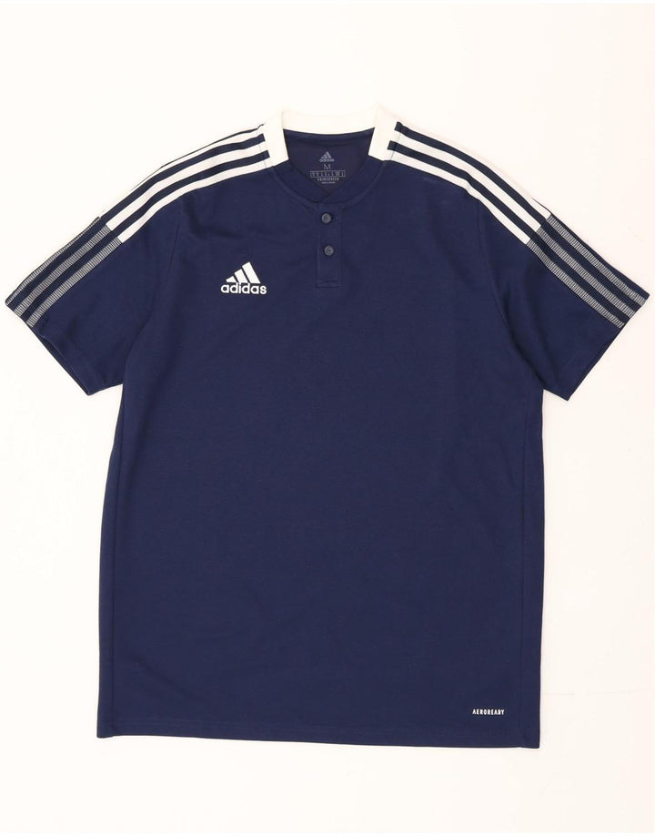 Adidas Mens Aeroready T-Shirt Top Medium Navy Blue Cotton