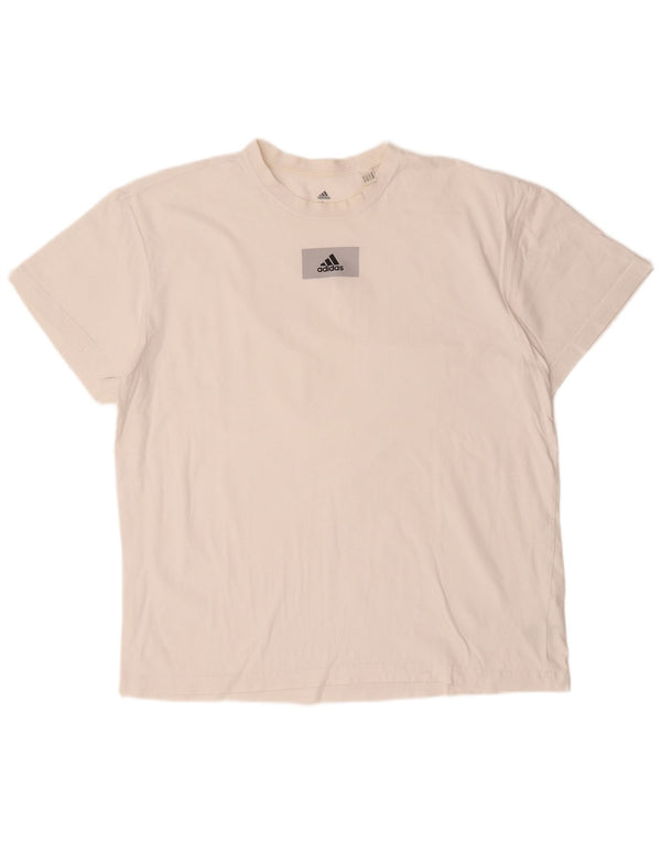 Adidas Mens T-Shirt Top Large White Cotton