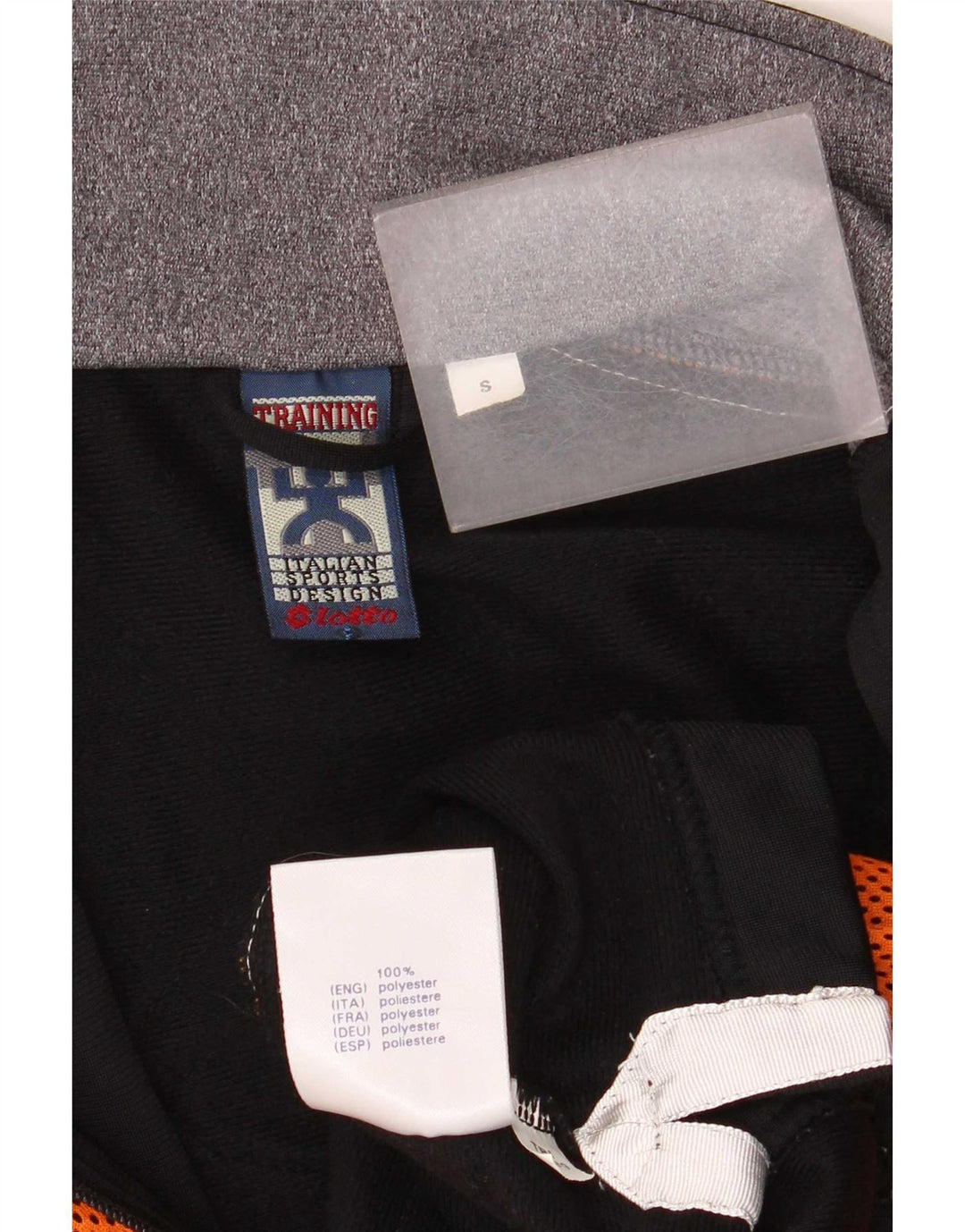 Lotto Mens Graphic Tracksuit Top Jacket Small Orange Colourblock Polyester