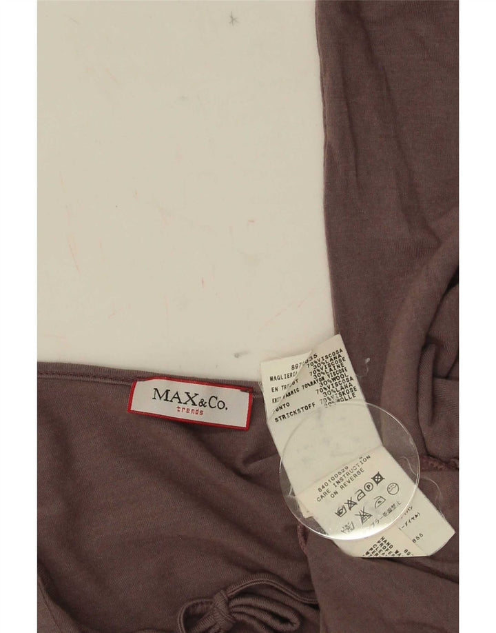 Max & Co. Womens Top 3/4 Sleeve UK 12 Medium Brown Viscose