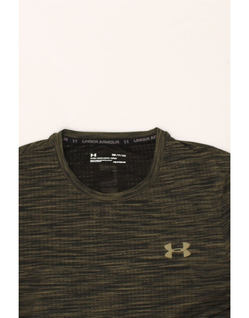 UNDER ARMOUR Mens Top Long Sleeve Small Khaki Flecked | Vintage Under Armour | Thrift | Second-Hand Under Armour | Used Clothing | Messina Hembry 