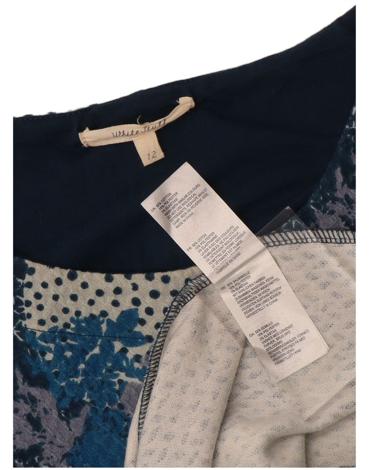 White Stuff Womens 3/4 Sleeve Shift Dress UK 12 Medium Navy Blue Floral