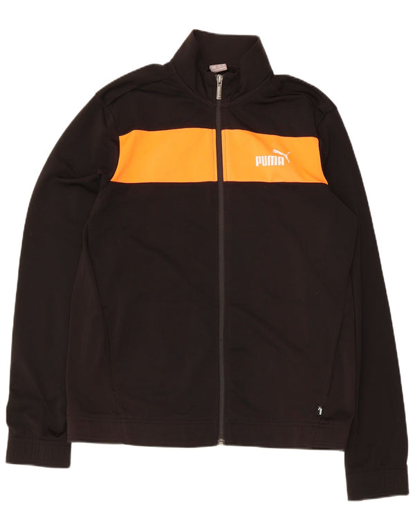 Puma Boys Tracksuit Top Jacket 15-16 Years Black Colourblock