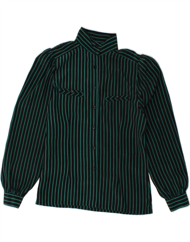 YESSICA Womens Long Sleeve Shirt Blouse EU 36 Small Green Striped Vintage Yessica and Second-Hand Yessica from Messina Hembry 