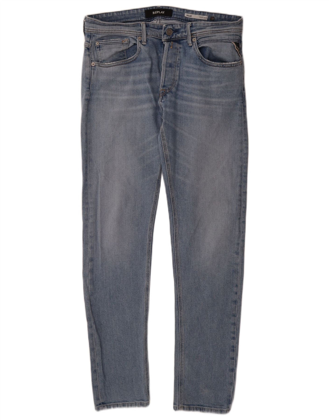 REPLAY Mens Willbi Regular Slim Jeans W32 L32 Blue Cotton
