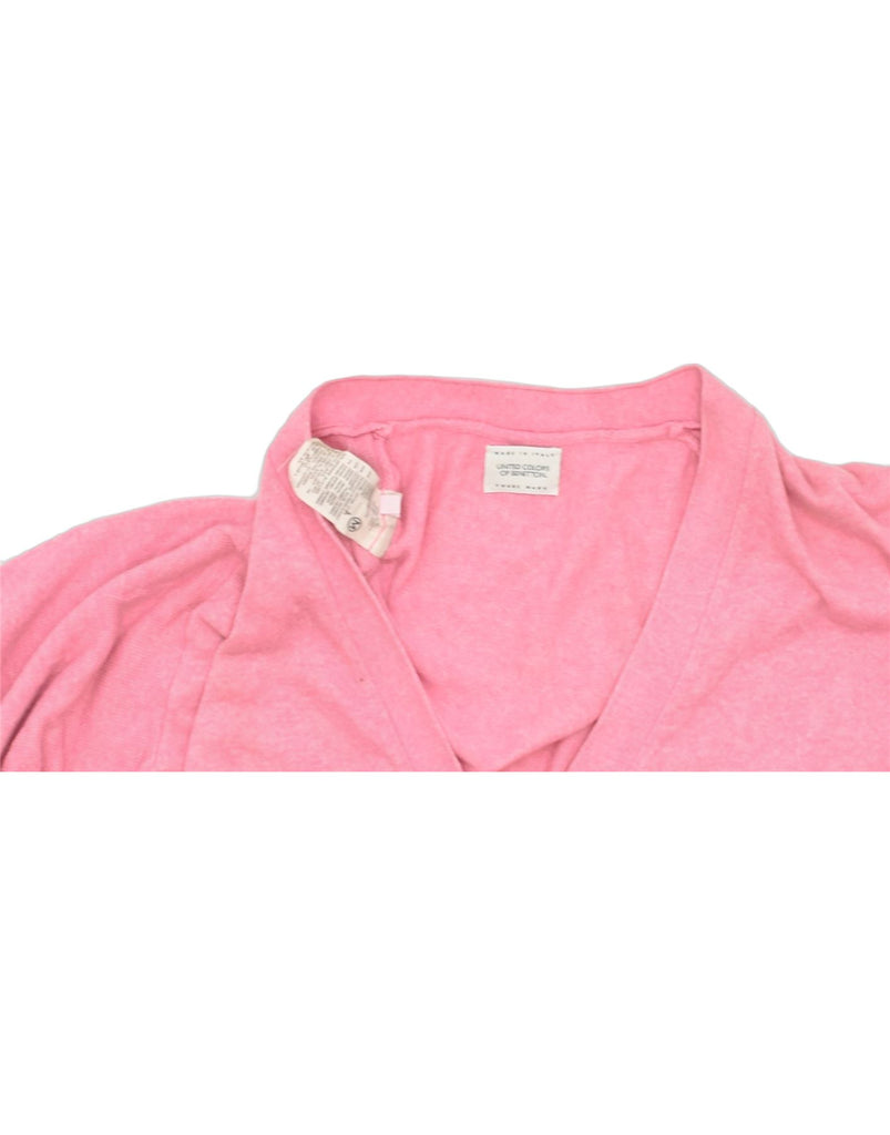 BENETTON Womens Loose Fit Cardigan Sweater UK 14 Medium Pink Viscose | Vintage | Thrift | Second-Hand | Used Clothing | Messina Hembry 