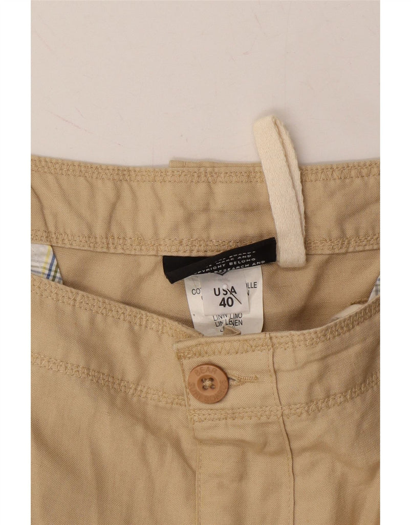 BEAR Mens Straight Cargo Trousers W40 L32 Beige Cotton Vintage Bear and Second-Hand Bear from Messina Hembry 