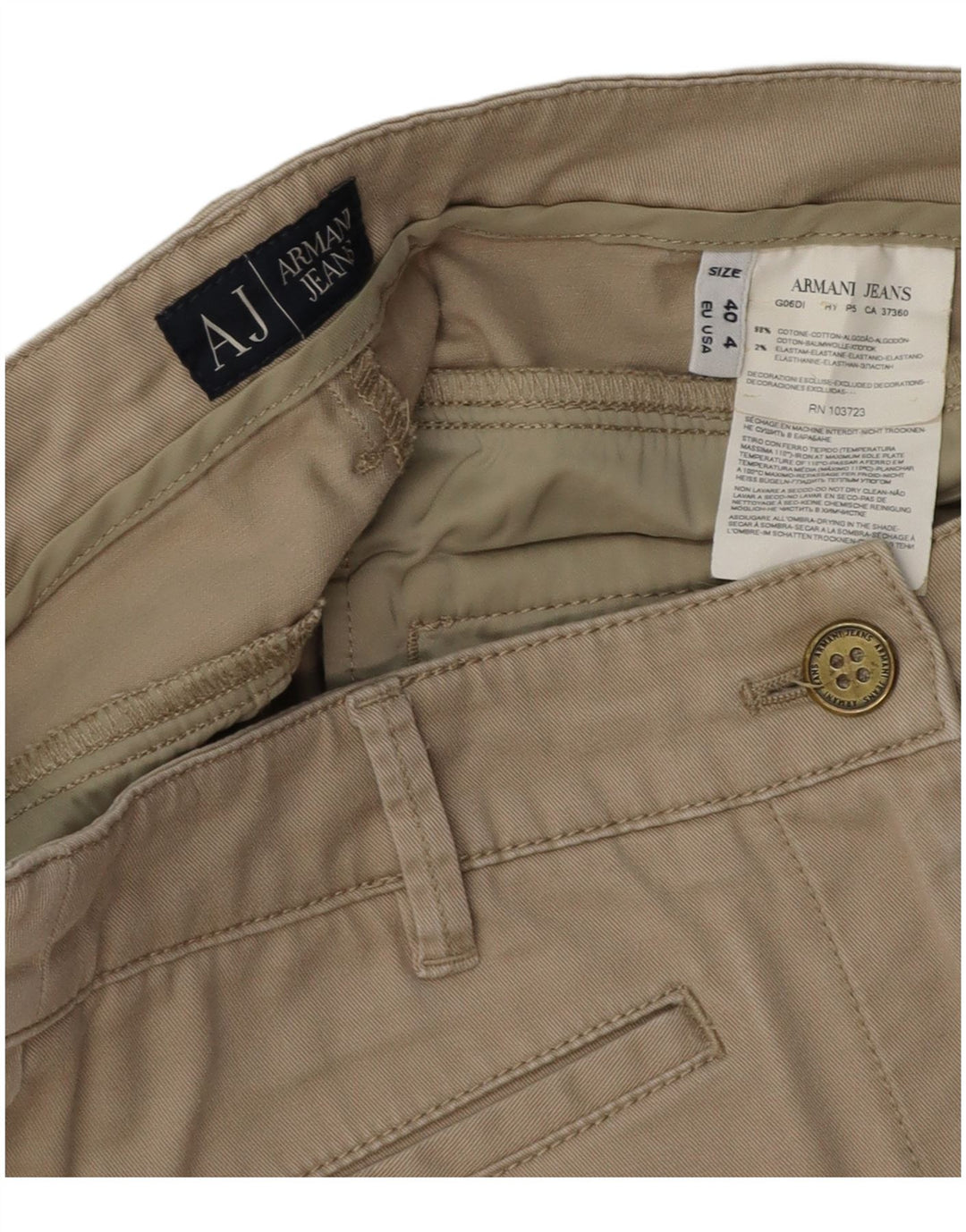 ARMANI Womens Pencil Skirt EU 40 Medium W30  Beige Cotton