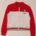 Fila Womens Crop Tracksuit Top Jacket UK 10 Small Red Colourblock Polyester