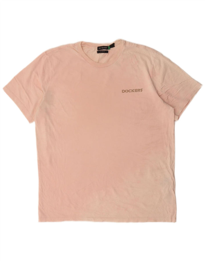 Dockers Mens Slim T-Shirt Top Large Pink Cotton