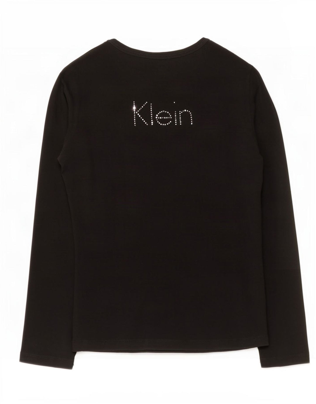 Calvin Klein Jeans Womens Graphic Top Long Sleeve UK 10 Small Black