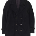 Angelo Litrico Mens Pea Coat UK 36 Small Navy Blue Wool