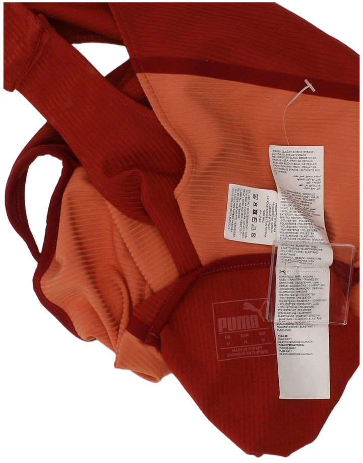 Puma Womens Swimwear Medium Orange Colourblock Polyester Sports