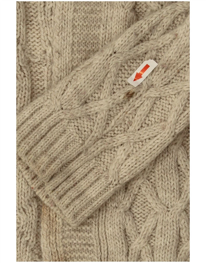 Marks & Spencer Womens Oversized Open Cardigan Sweater UK 12 Medium Beige