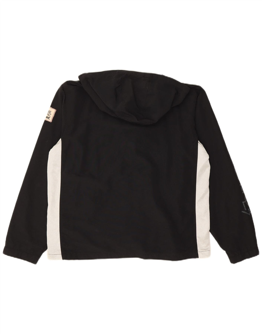 MURPHY & NYE Mens Graphic Hooded Rain Jacket UK 36 Small Black Colourblock