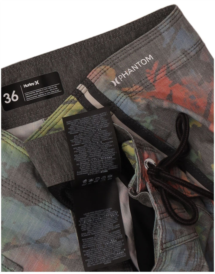 Hurley Mens Phantom Swimming Shorts Large  Multicoloured Tie Dye Cotton