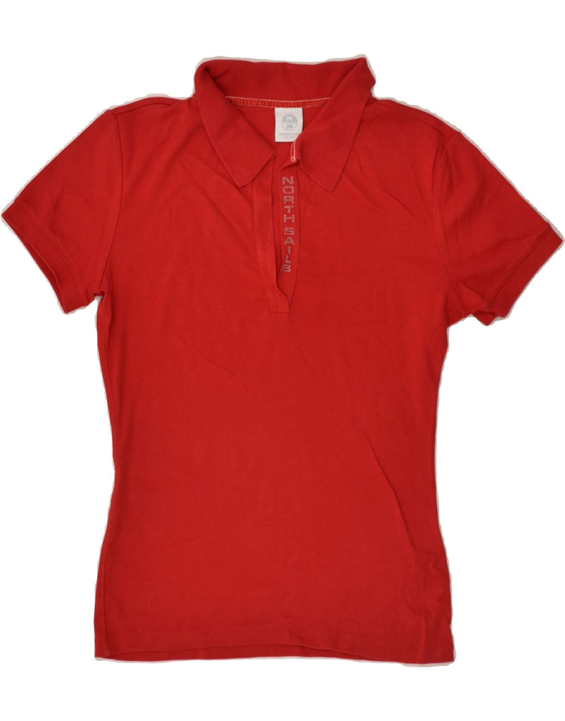 NORTH SAILS Womens Polo Shirt UK 12 Medium Red Cotton | Vintage North Sails | Thrift | Second-Hand North Sails | Used Clothing | Messina Hembry 