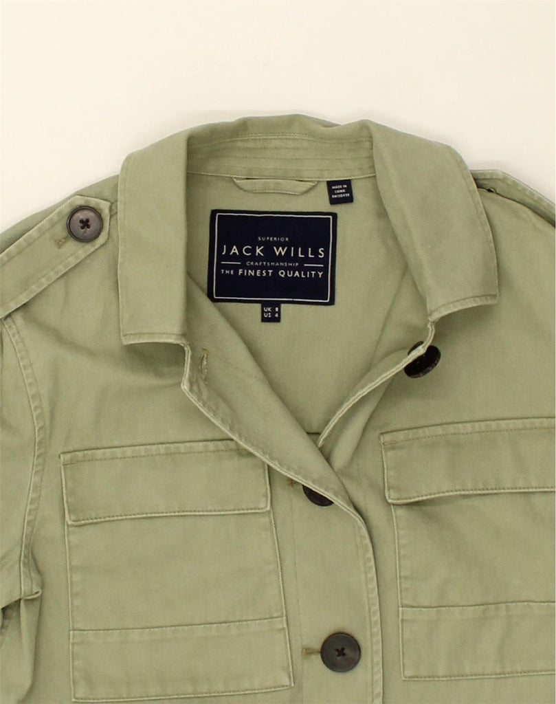 JACK WILLS Womens Military Jacket UK 8 Small  Green Cotton | Vintage Jack Wills | Thrift | Second-Hand Jack Wills | Used Clothing | Messina Hembry 