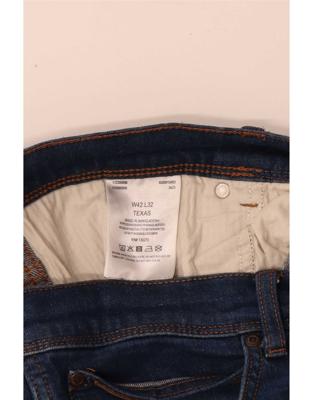 Wrangler Mens Texas Straight Jeans W42 L30 Blue Cotton