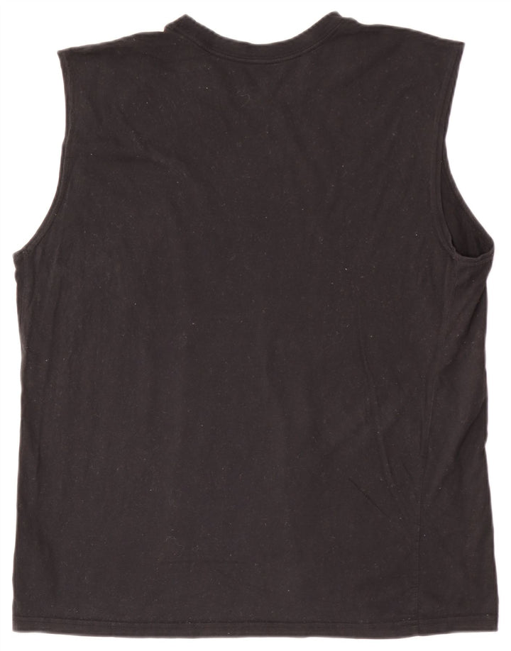 NIKE Mens Dri Fit Vest Top XL Black Cotton