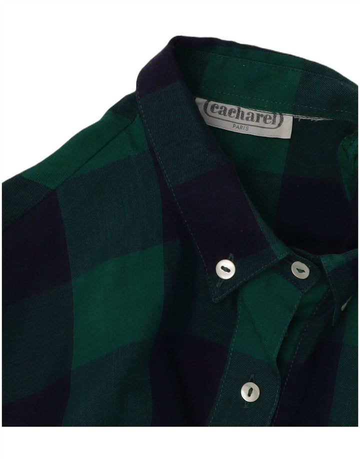 CACHAREL Womens Shirt UK 16 Large Green Gingham