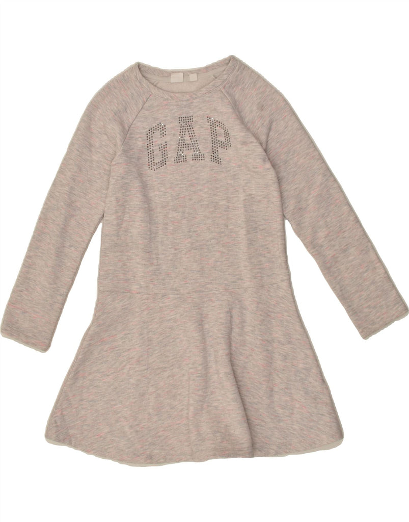 GAP Girls Graphic Sweatshirt Jumper Dress 9-10 Years Grey Cotton | Vintage Gap | Thrift | Second-Hand Gap | Used Clothing | Messina Hembry 