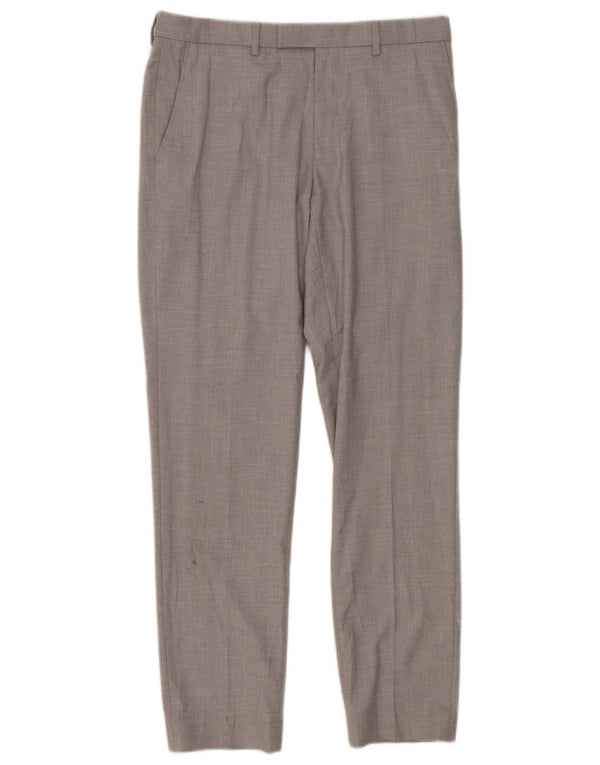 Marks & Spencer Mens Slim Suit Trousers W32 L31 Grey Polyester Classic