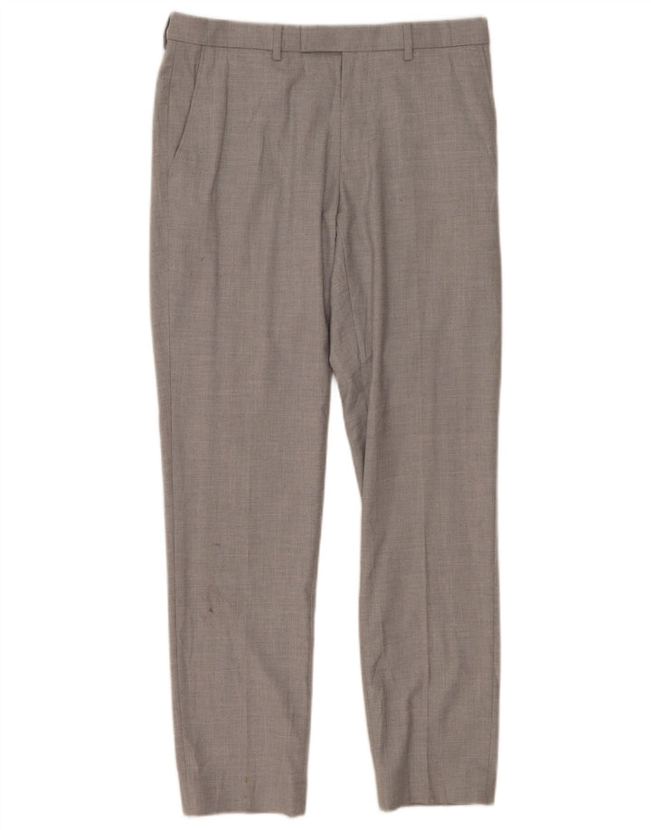 Marks & Spencer Mens Slim Suit Trousers W32 L31 Grey Polyester Classic