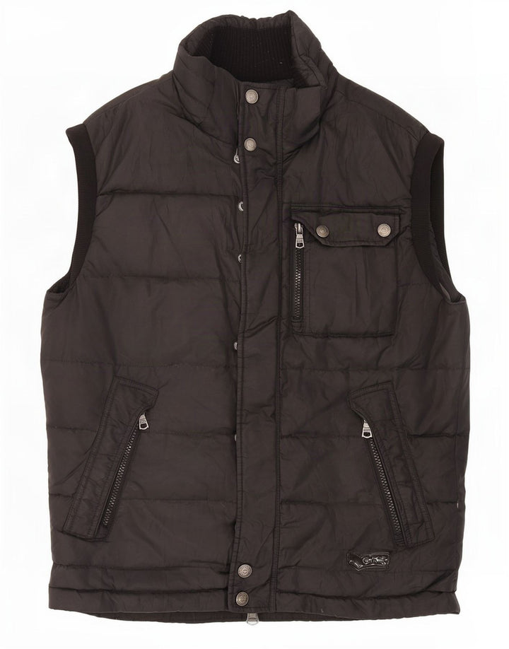 Gas Mens Padded Gilet UK 38 Medium Black Nylon