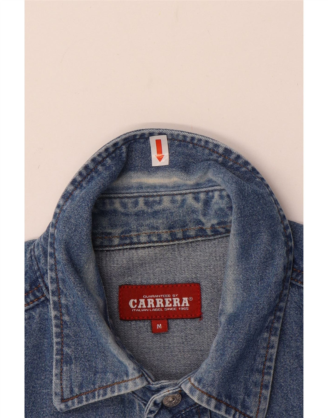 CARRERA Mens Denim Shirt Medium Blue Cotton
