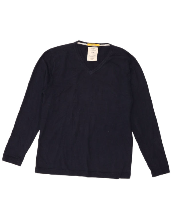 Zara Boys V-Neck Jumper Sweater 13-14 Years Navy Blue