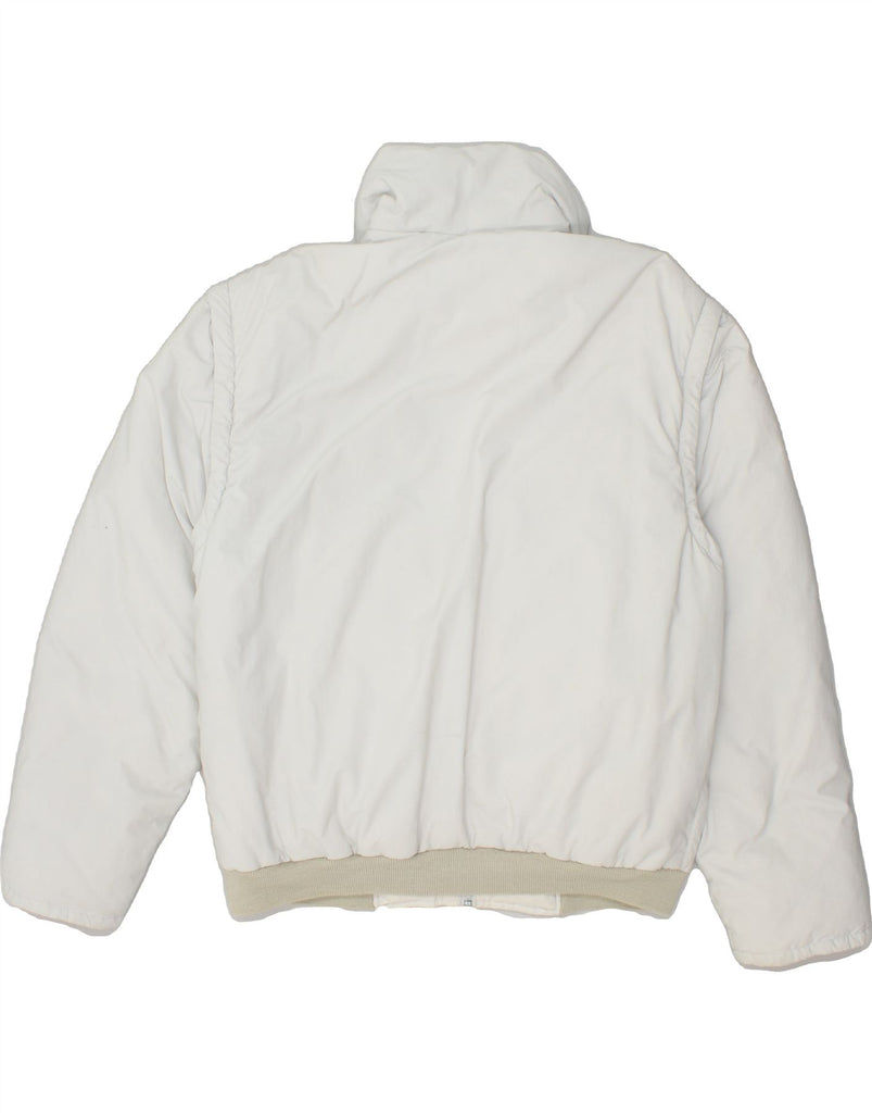 BELFE Mens Padded Jacket IT 48 Medium Off White Nylon | Vintage Belfe | Thrift | Second-Hand Belfe | Used Clothing | Messina Hembry 