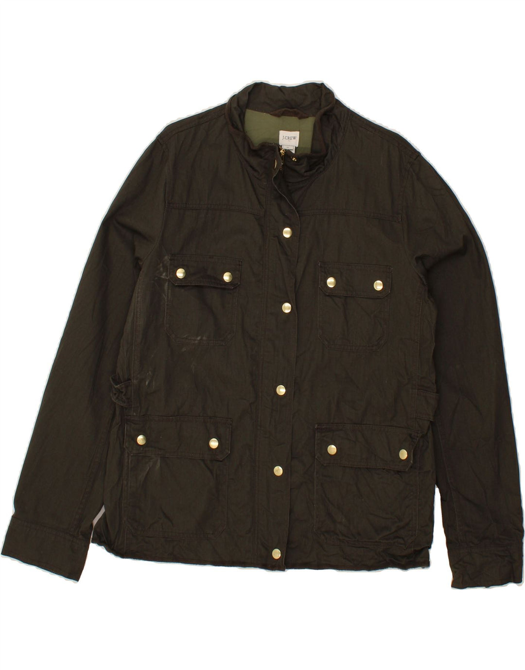 J. CREW Womens Utility Jacket UK 18 XL Green Cotton Vintage J. Crew and Second-Hand J. Crew from Messina Hembry 