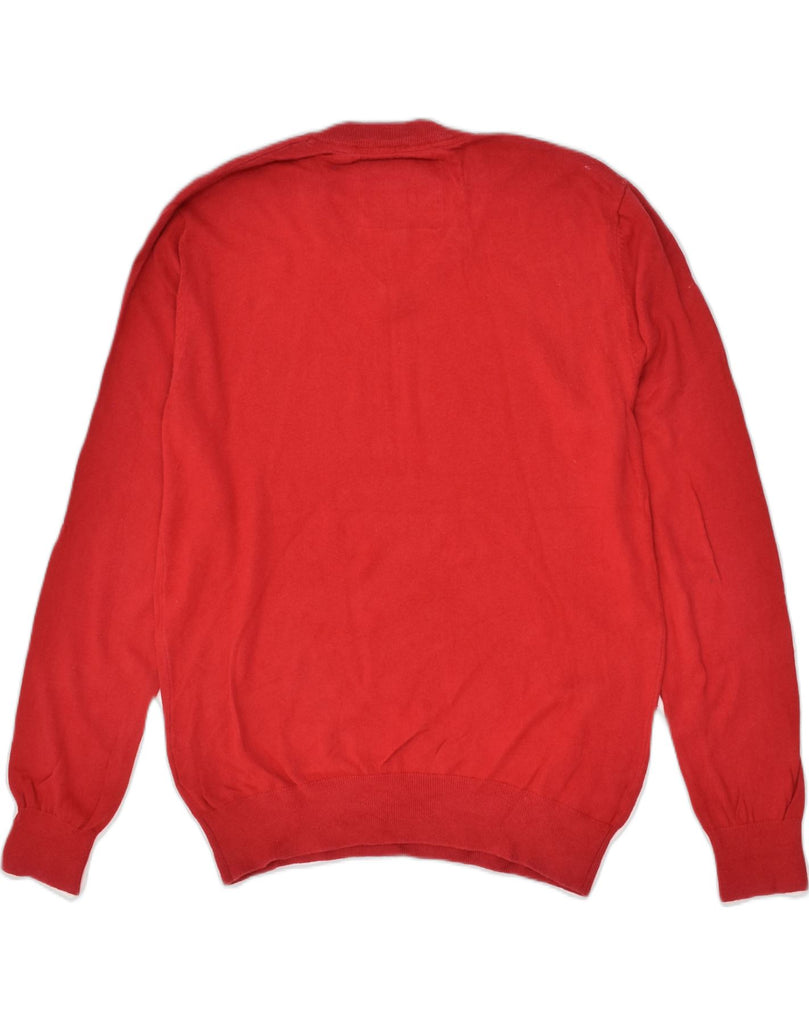 JACK WILLS Mens V-Neck Jumper Sweater Large Red Cotton | Vintage Jack Wills | Thrift | Second-Hand Jack Wills | Used Clothing | Messina Hembry 