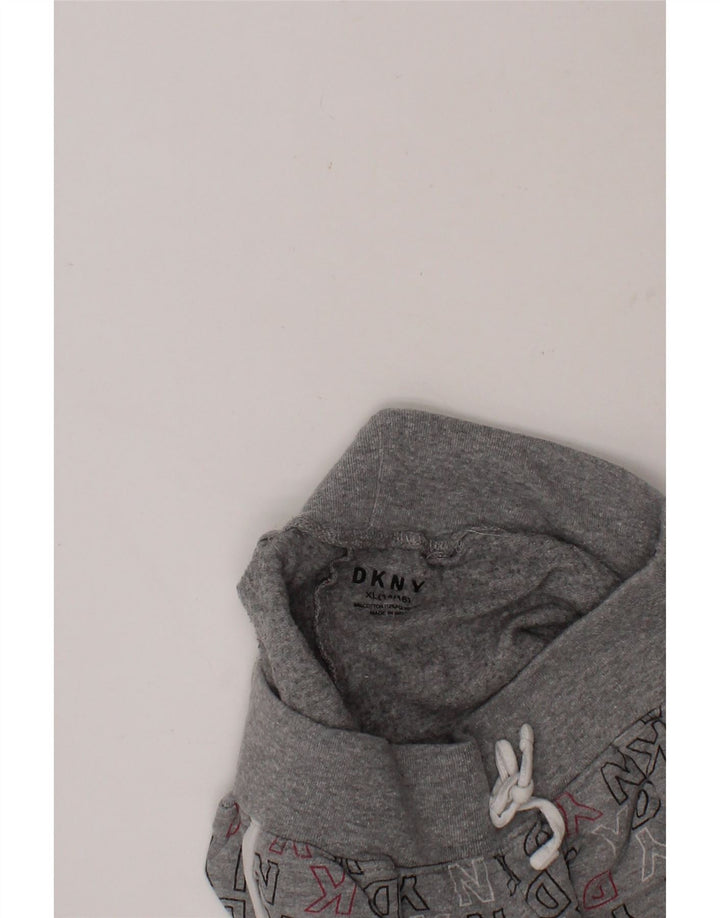 DKNY Girls Graphic Shorts 14-15 Years XL Grey Vintage Dkny and Second-Hand Dkny from Messina Hembry 