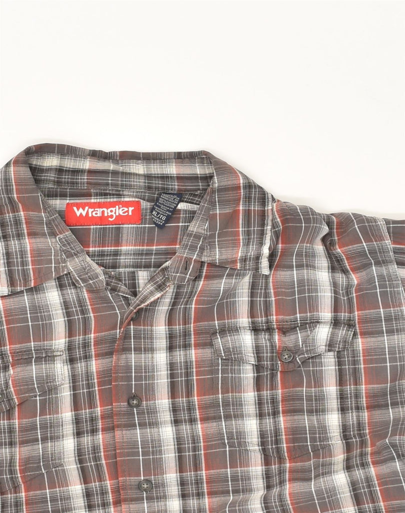 WRANGLER Mens Shirt XL Grey Check Cotton | Vintage Wrangler | Thrift | Second-Hand Wrangler | Used Clothing | Messina Hembry 