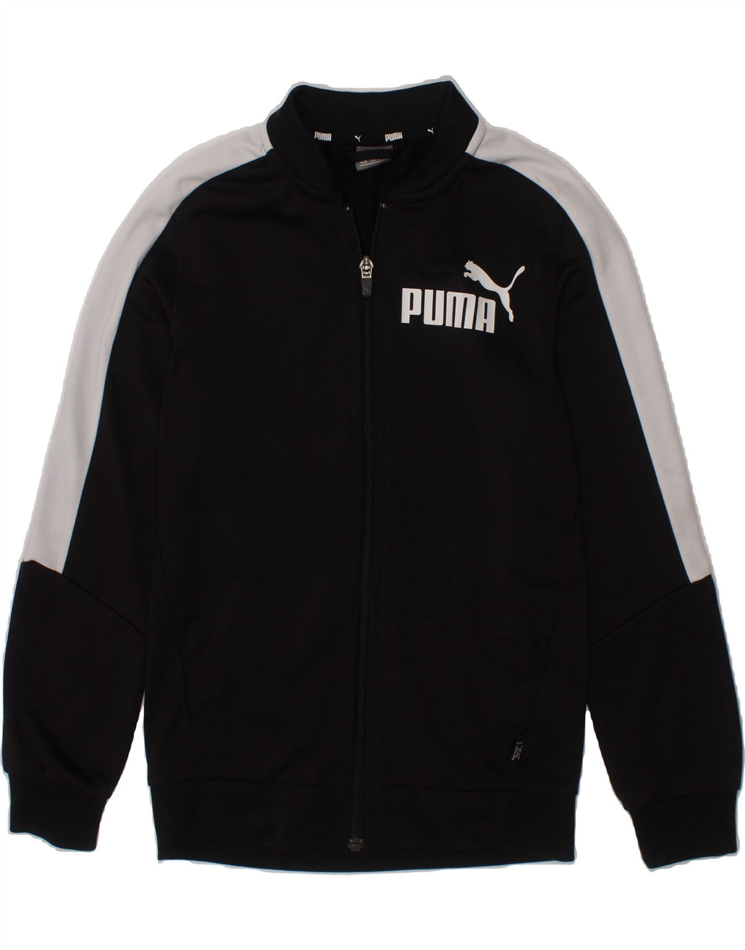 PUMA Boys Graphic Tracksuit Top Jacket 9-10 Years Medium Black Colourblock Vintage Puma and Second-Hand Puma from Messina Hembry 