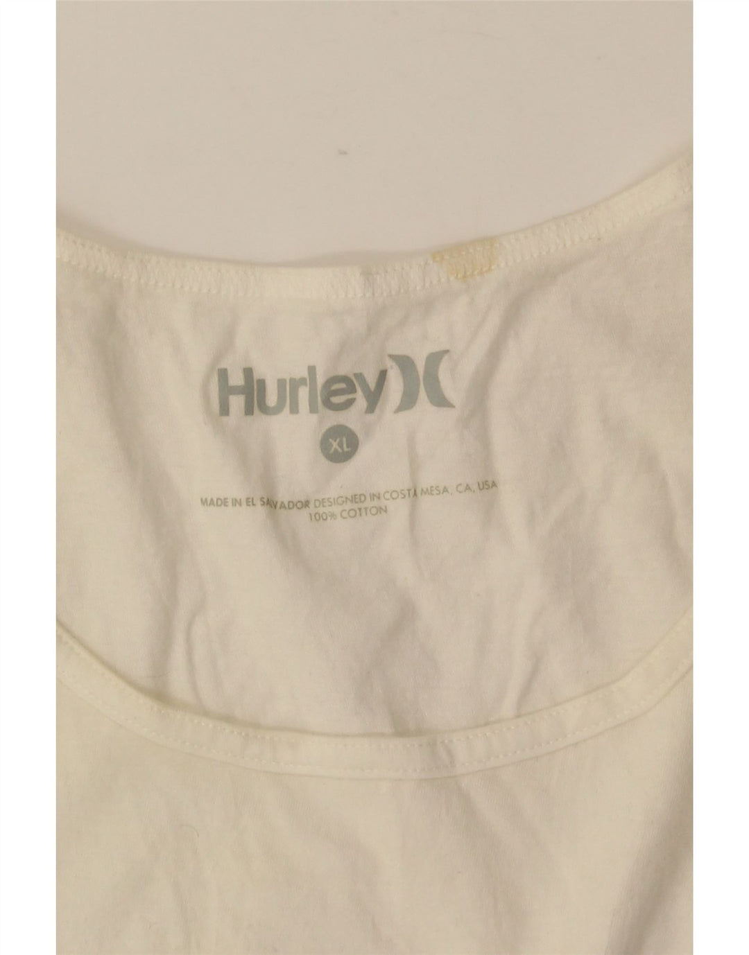 HURLEY Mens Graphic Vest Top XL White Cotton