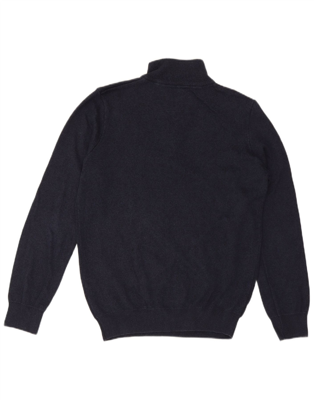 Superdry Mens Zip Neck Jumper Sweater Large Navy Blue Cotton