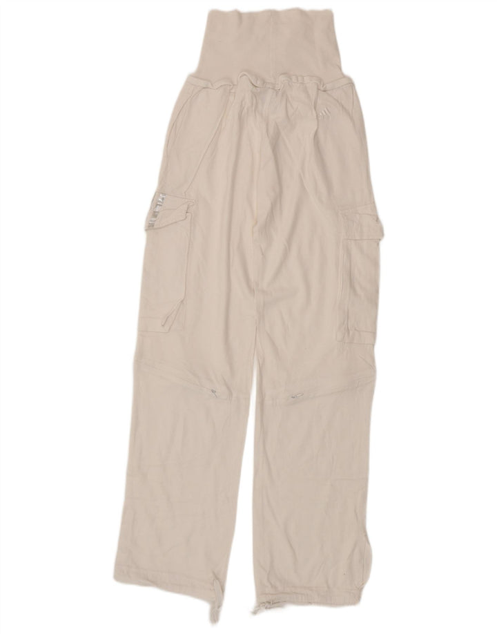 ADIDAS Womens Cargo Tracksuit Trousers UK 8 Small  White Cotton