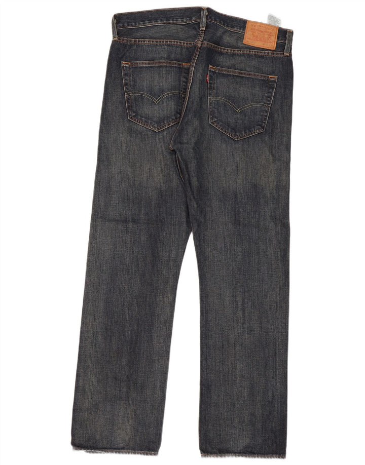 Levi's Mens 501 Straight Jeans W36 L32 Navy Blue Cotton