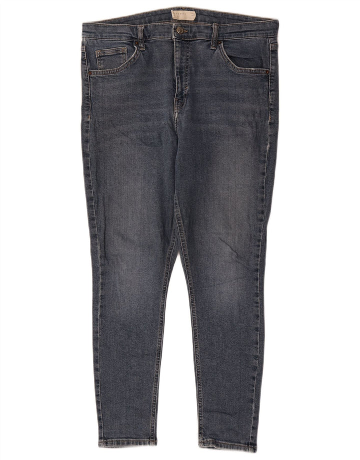 Topshop Womens Jamie Skinny Jeans W34 L25 Blue Polyester