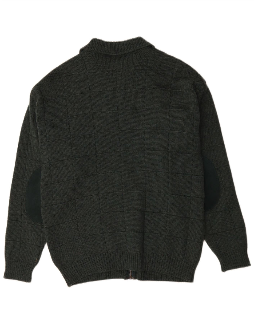 Marks & Spencer Mens St. Michael Cardigan Sweater Small Green Check Wool