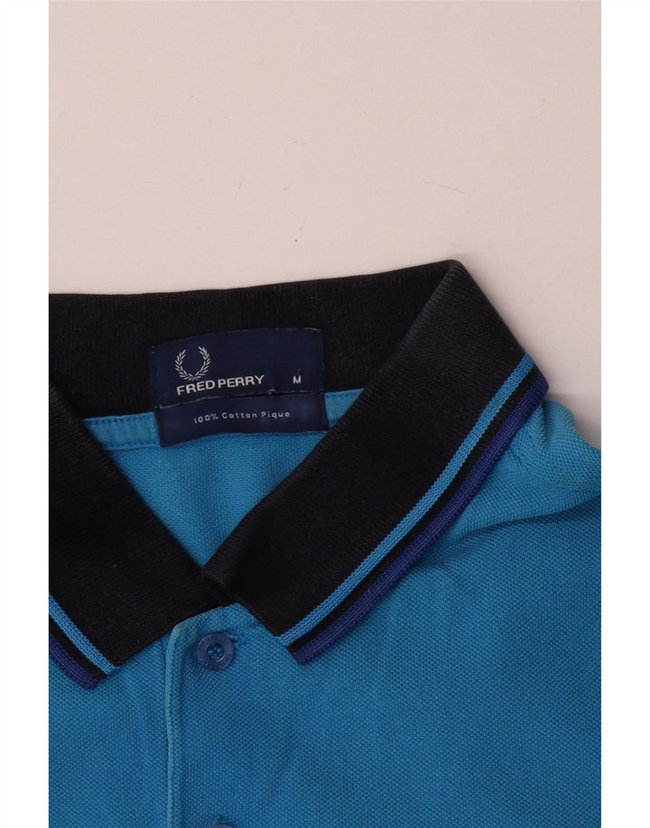 Fred Perry Mens Polo Shirt Medium Blue Cotton