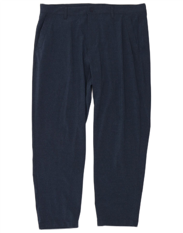 Adidas Mens Straight Chino Trousers W36 L28 Navy Blue Polyester