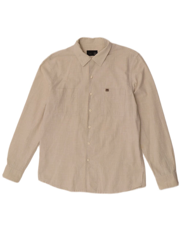 Gas Mens Shirt Medium Beige Cotton