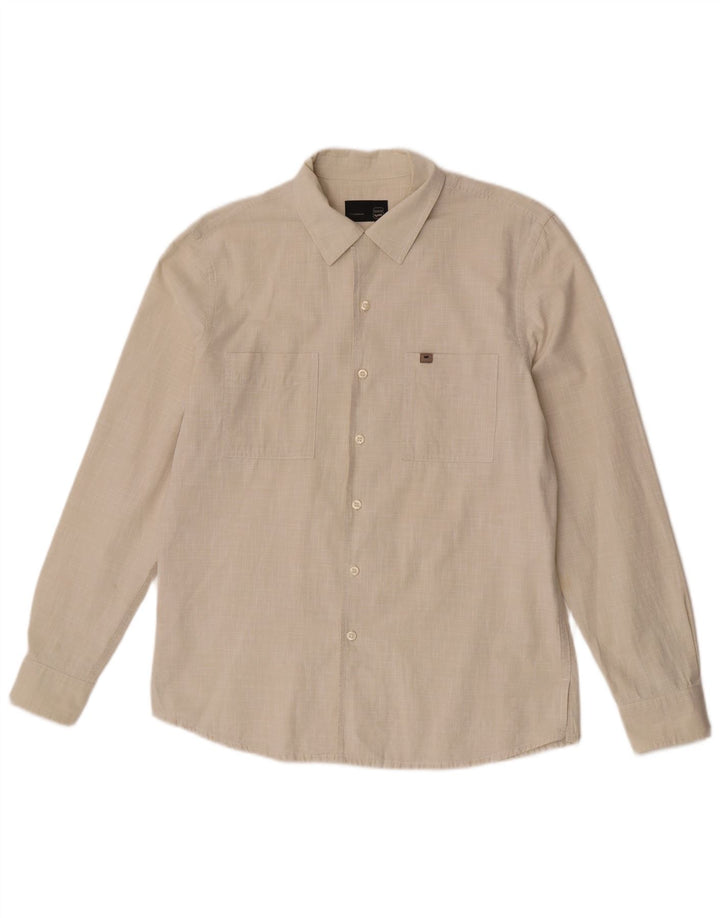 Gas Mens Shirt Medium Beige Cotton