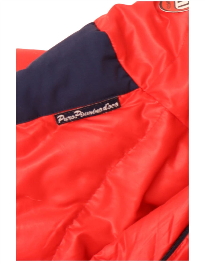 VINTAGE Mens Padded Jacket UK 40 Large Red Colourblock Polyamide